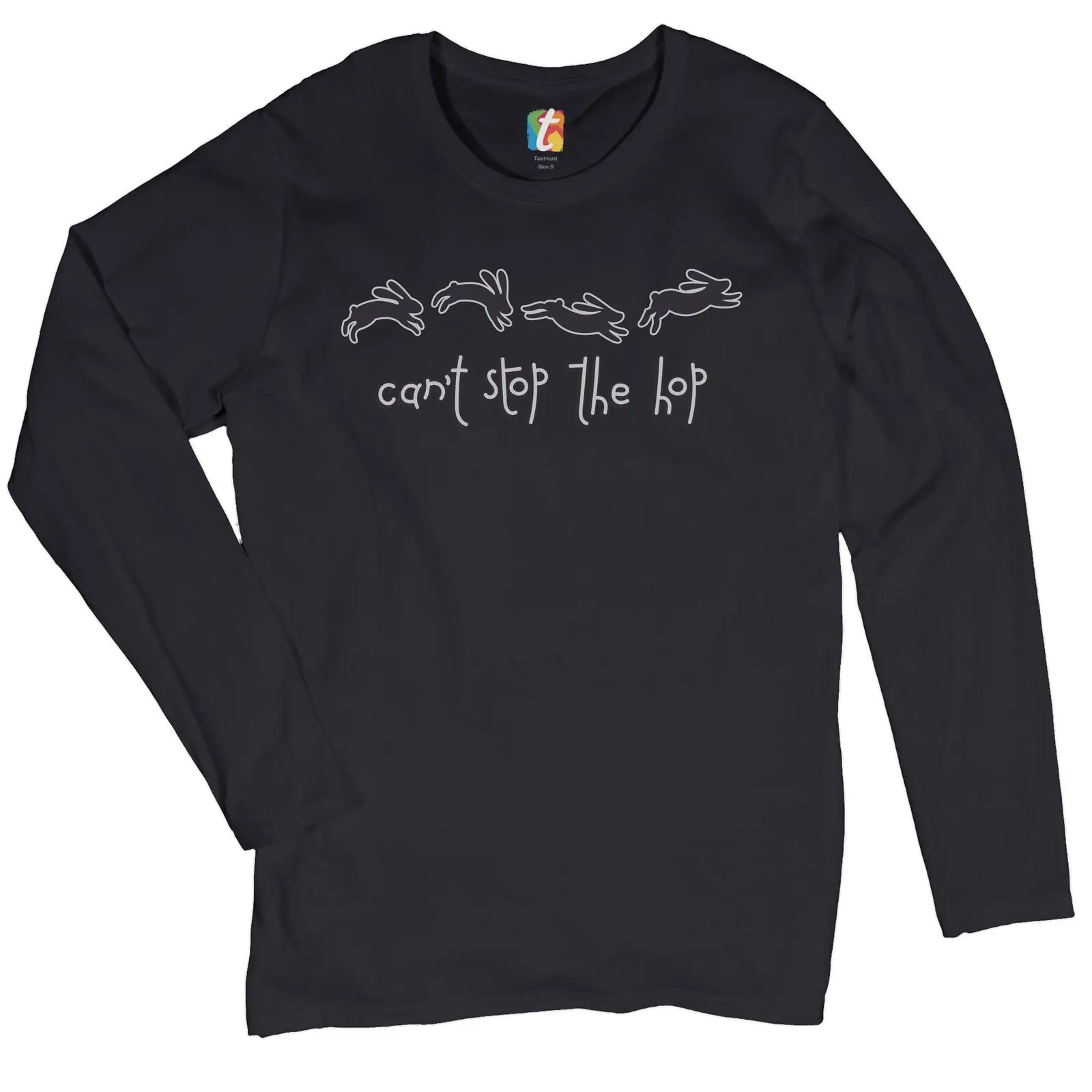 

Can't Stop the Hop Women's Long Sleeve T-shirt Happy Easter Hopping Rabbits