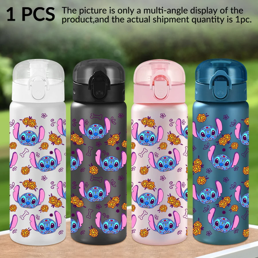 

1Pc Disney Stitch Flowers Pattern 26oz Plastic Water Bottle Outdoor Sports Water Cup Birthday/Homecoming Gift