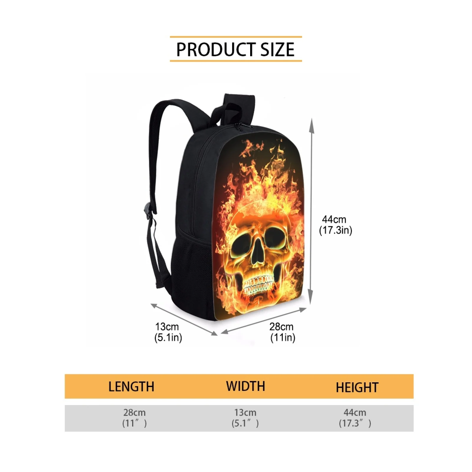 Cute Fire Skull 3D Printed School Bags for Girls Boys Kids Backpacks Children Book Bags Junior Schoolbags Bookbags Student Bag