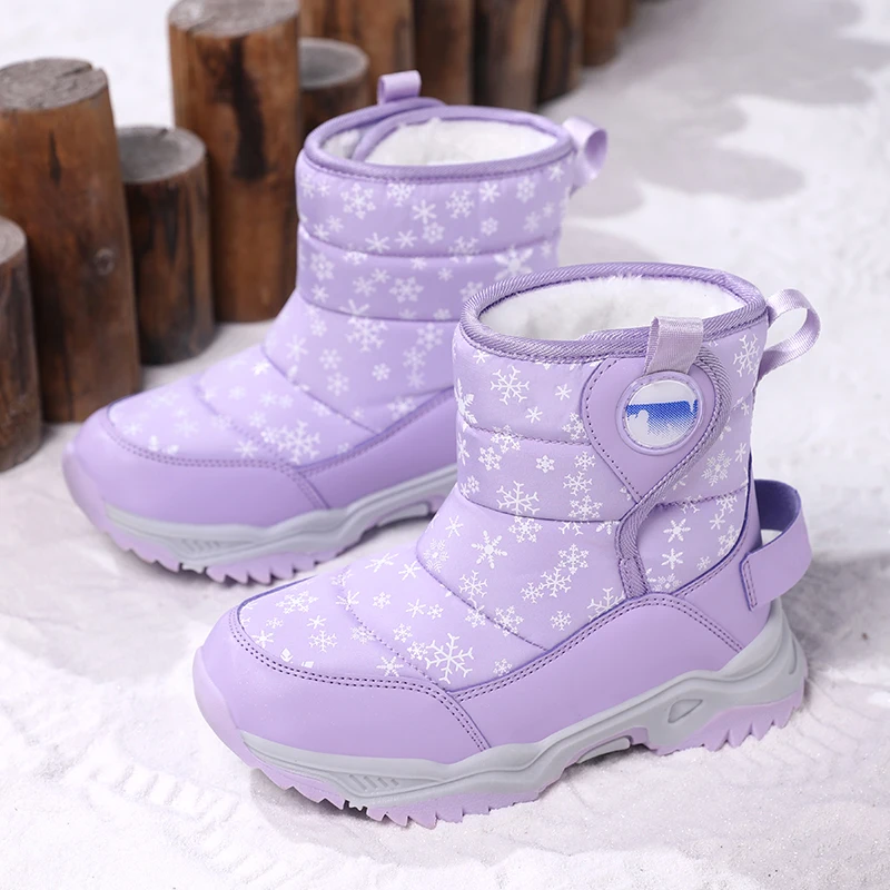 Hot Sell Girls Boots Children Snow Boots For Boys Fashion Sneakers Winter Kids Warm Snow Boots Sport Fashion Leather Shoes