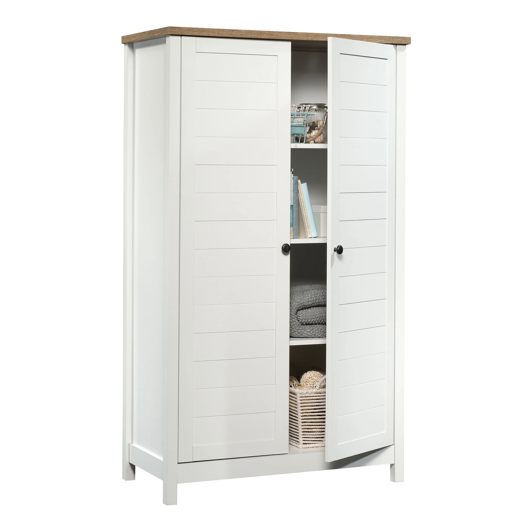 !@Modern Durable Engineered Wood Storage Cabinet White Finish for Bedroom ,Living Room & Apartment