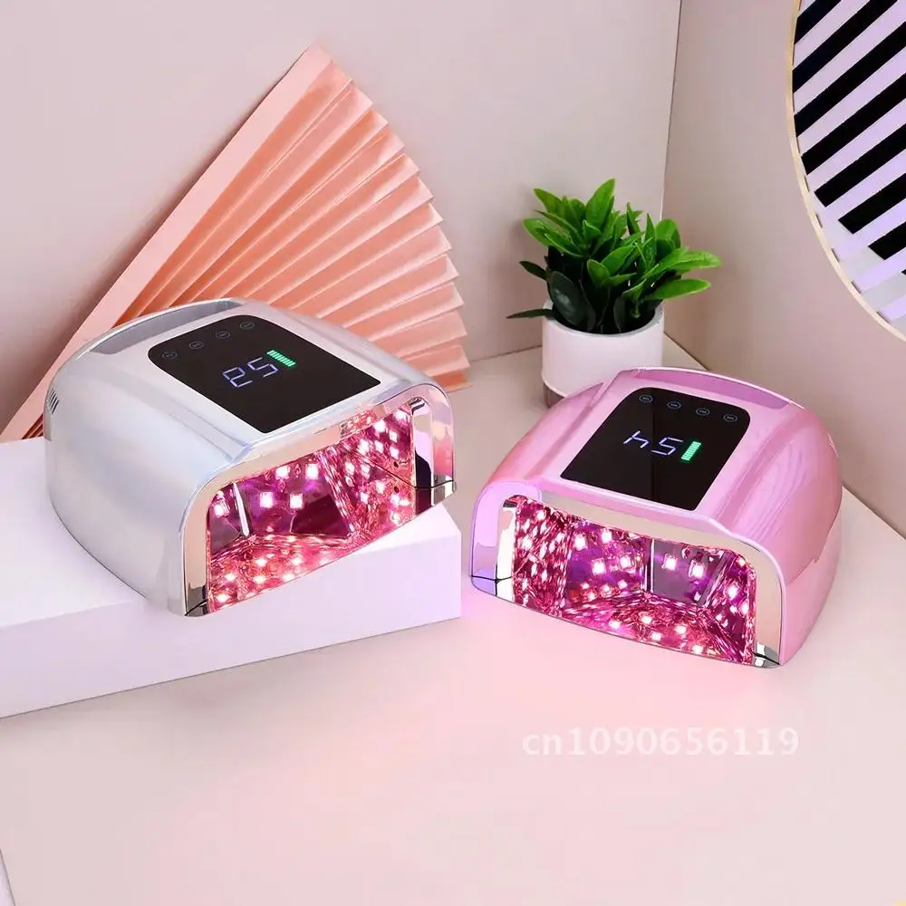 96W Rechargeable UV Nail Lamp Dryer Wireless Nail Dryer for Gel Polish Professional Nail Art Manicure Tools for Home