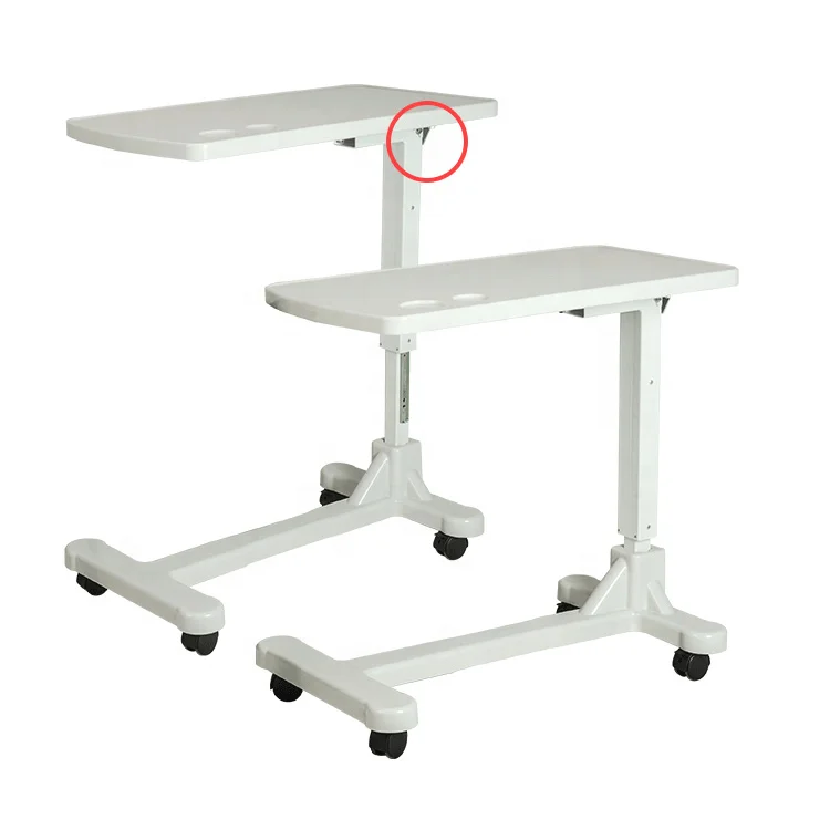 Hospital Abs Movable Adjustable Over Bed Food Table Dining Table For Patient