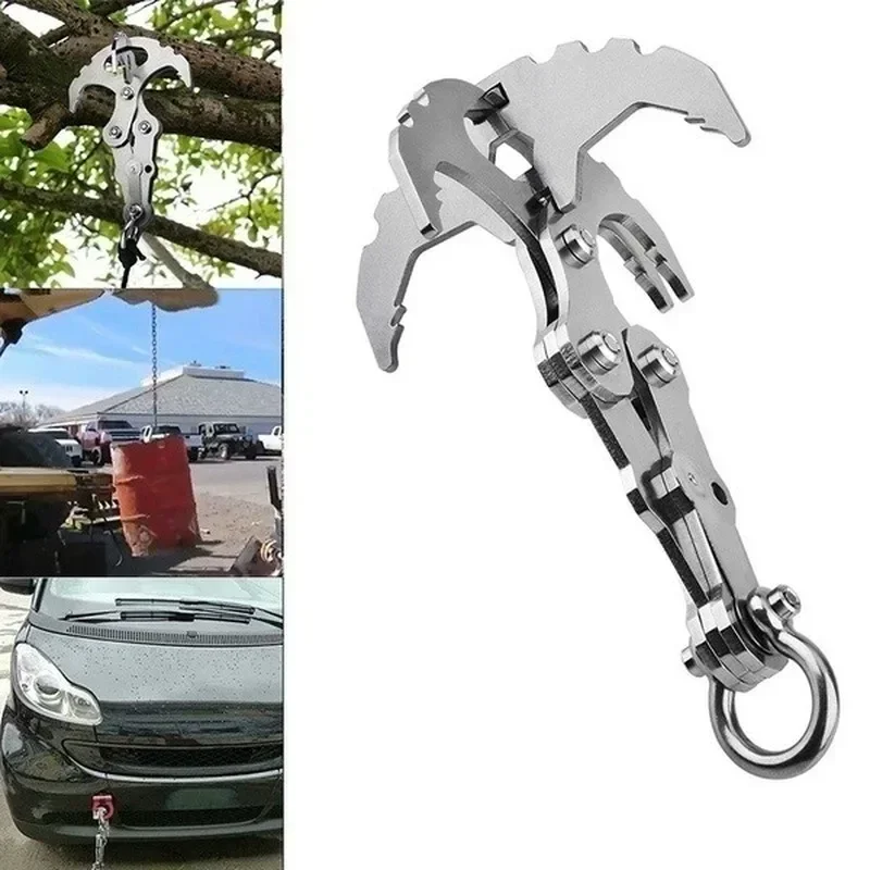 Stainless Steel Outdoor Climbing Hook Multifunctional Grappling Hook Survival Folding Escapement Hook Camping Edc Equipment Tool