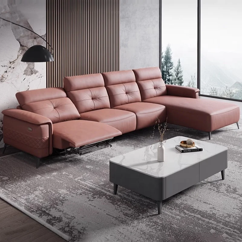 

Современный минималистичный функциональный выдвижной диван-кровать для гостиной, первоклассный кожаный диван с электрической кабиной