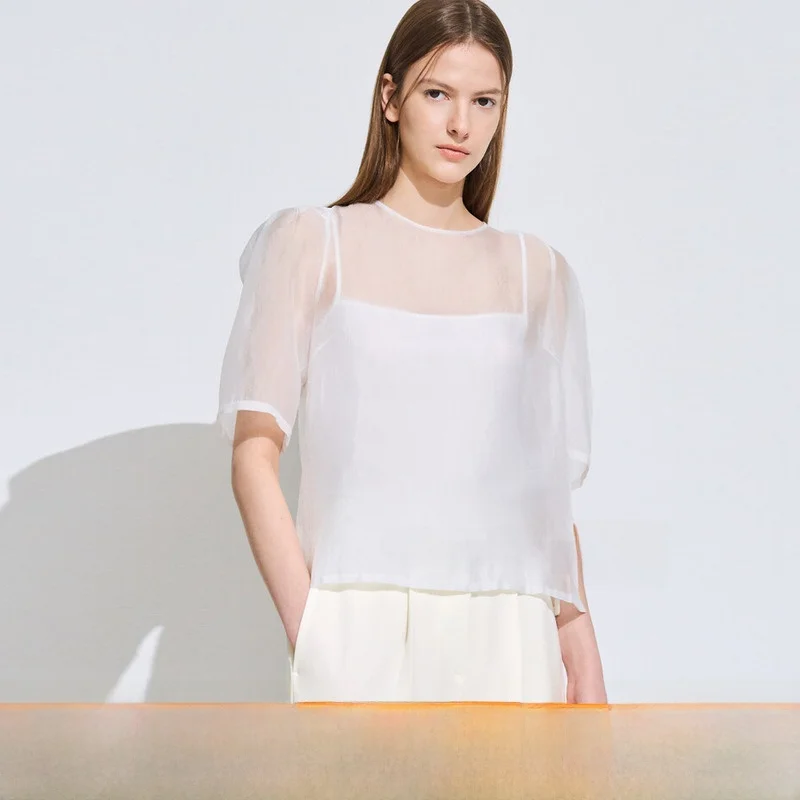 Zoete veelzijdige ronde tweedelige set met ne-split irt Koreaanse Sle Commute Wind ort Sve Ritsontwerp Normale lengte