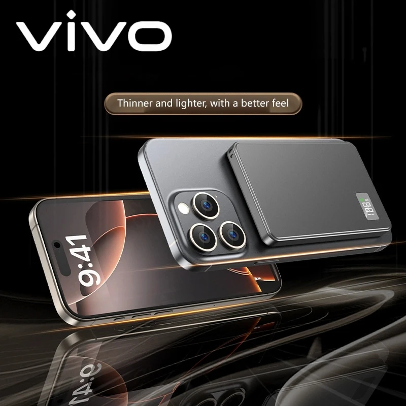 VIVO 20000mAh بنك طاقة مغناطيسي رفيع للغاية PD22.5W لاسلكي سريع الشحن شاشة عرض بطارية محمولة لهاتف iPhone Samsung