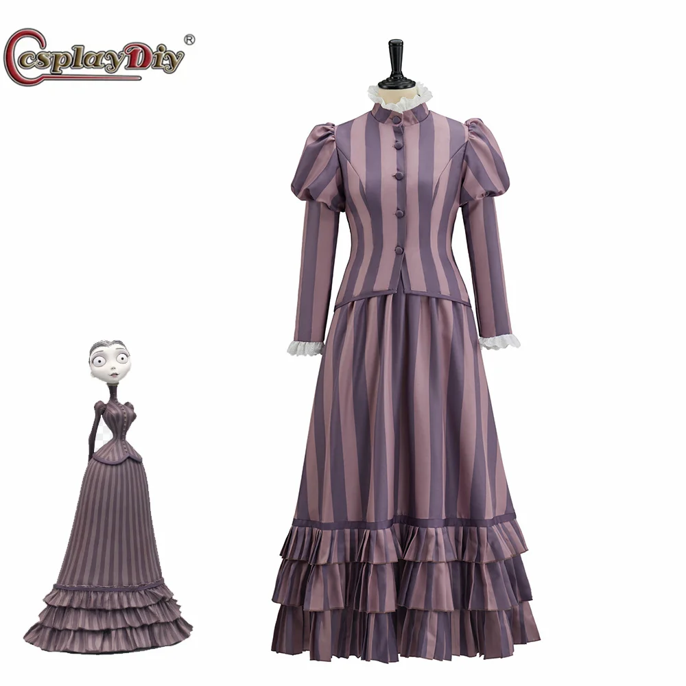 

Victoria Everglot Cosplay Costume Tim Bride Dress Woman's Medieval Elizabethan Bustle Dress Halloween Outfit