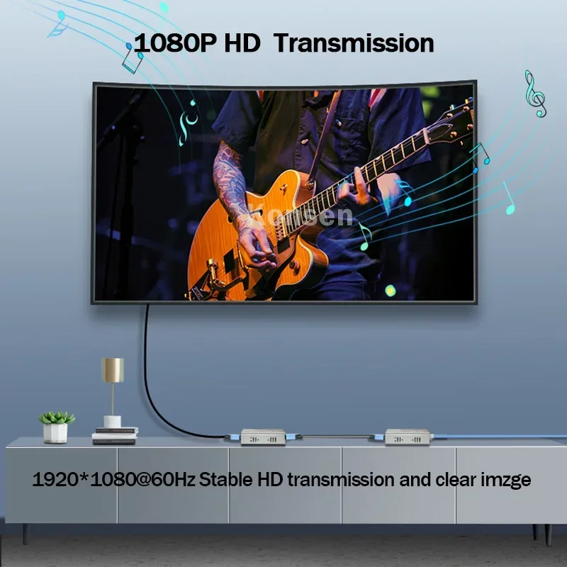 Extensor de fibra de vídeo 3G-SDI, 20Km sobre Cable de fibra óptica LC, 1080P, SDI a transceptor óptico, salidas SDI duales para Monitor de cámara