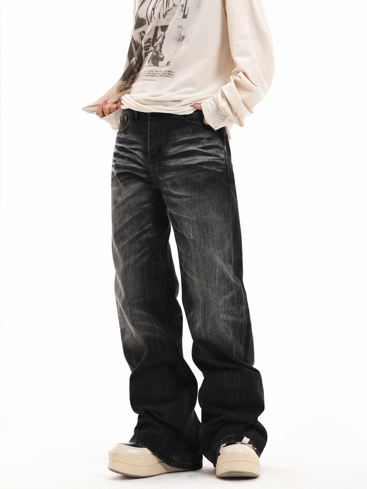 

Джинсы Damon Island Original Vintage Waed Bell Bot из денима для мужчин и женщин, американские стильные шорты-полукомбинезон, повседневная одежда