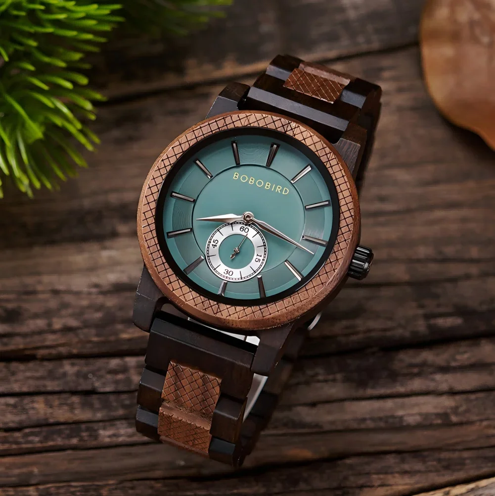 

BOBO BIRD Wooden Men's Watches Luxury Dial Design, Spliced Wooden Bracelet Customise Your Name Casual watches