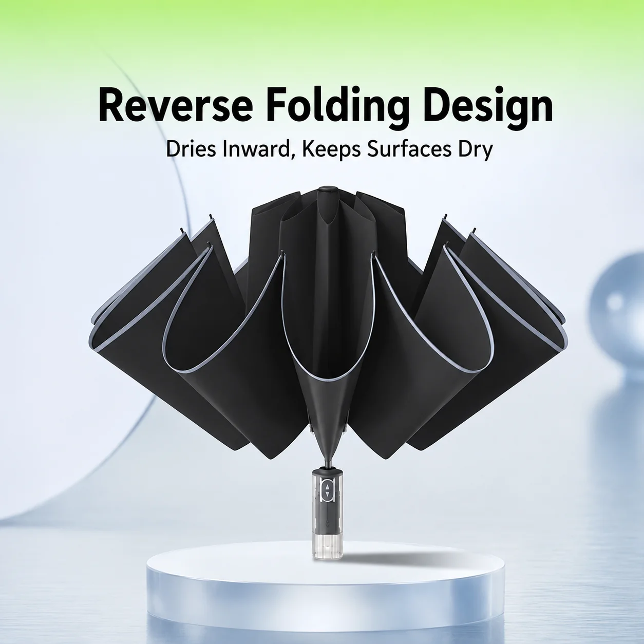 Three-fold Reverse Umbrella Striped Classic Patterned Umbrella Simple Enlarged Thickened Reinforced Folding Windproof Umbrella