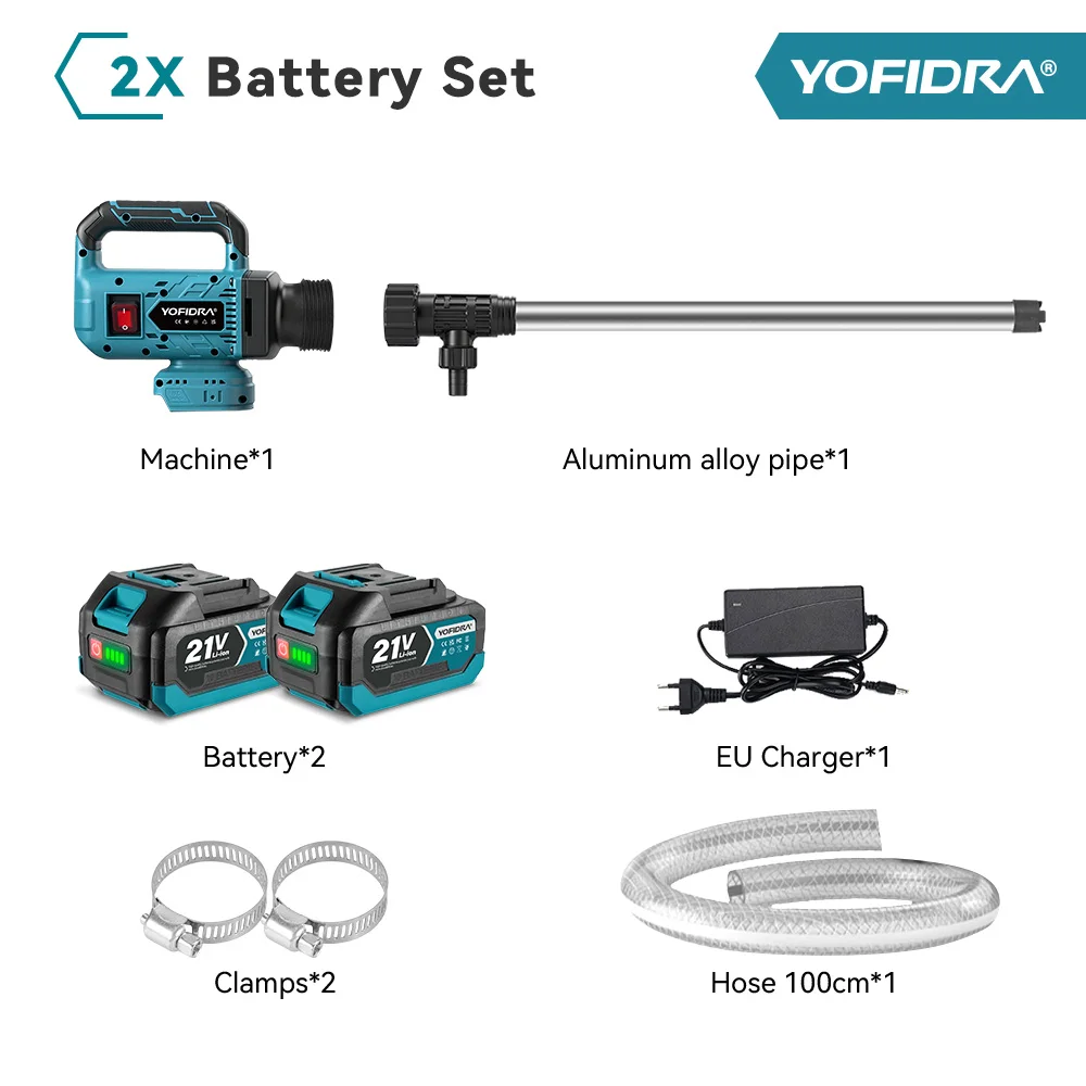YOFIDRA 3000 W 80-150 L/Min Bürstenlose Wasser Transfer Pumpe 3 Gänge Cordless Stick Flüssigkeit Extraktion Maschine Für makita Batterie Pin