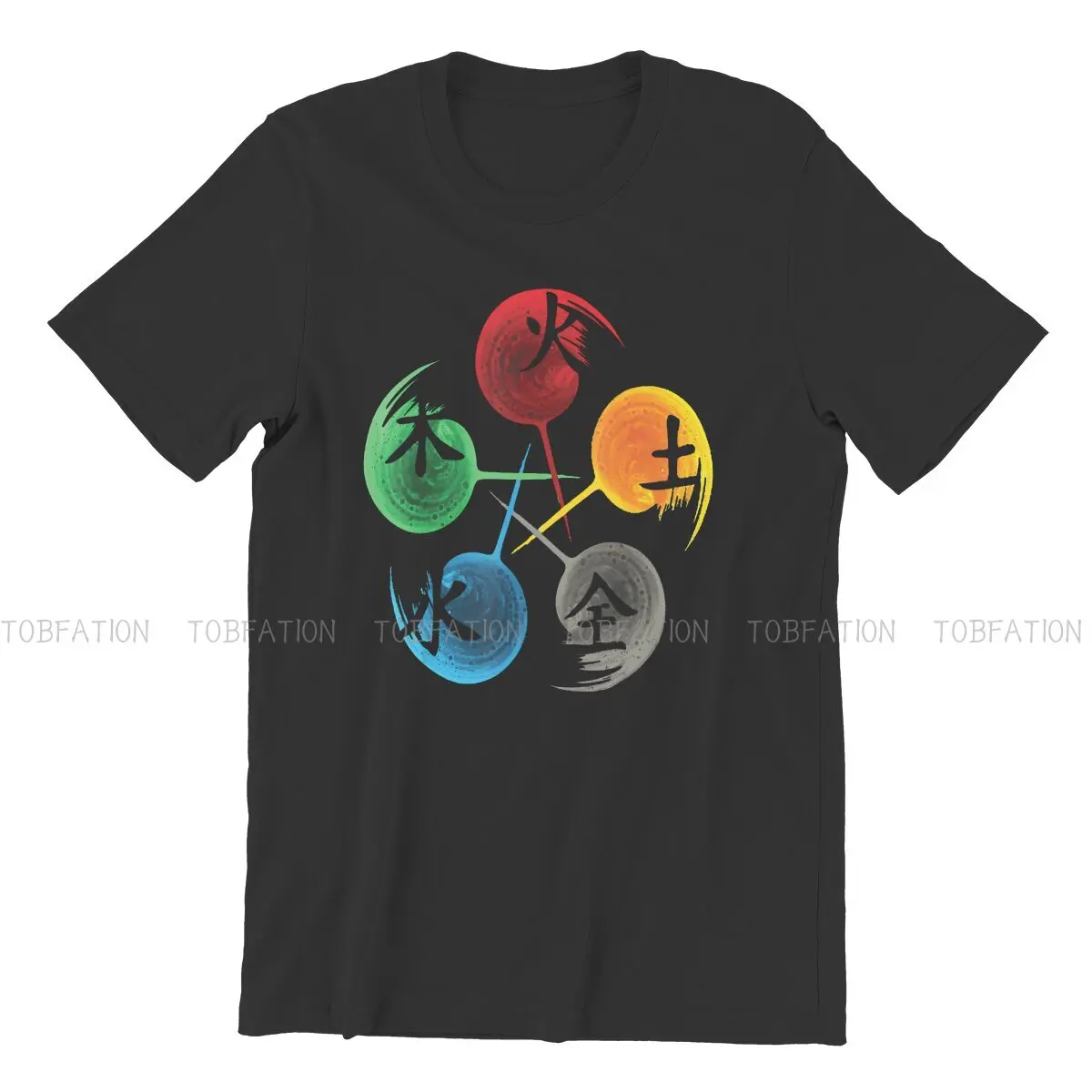 The Five Elements Of Qigong  Graphic TShirt Tai Chi Movement To Keep Fit Printing Tops Leisure T Shirt Men Short Sleeve