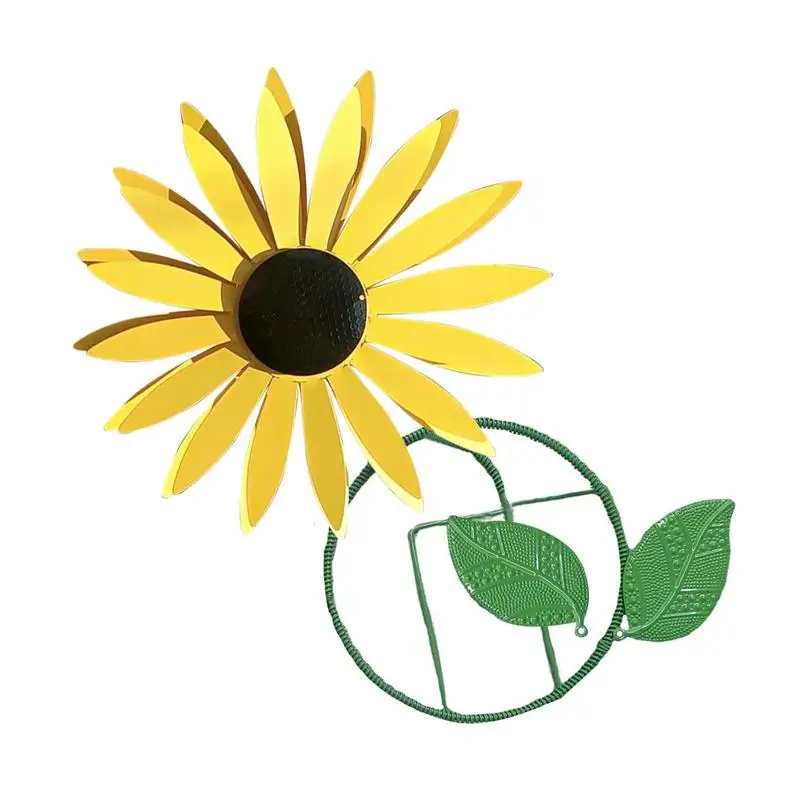 

Sunflower Garden Wind Spinners Unique Sunflower Shape Wind Sculptures Lawn Decor Multifunctional Rotating Flower Wind Spinner