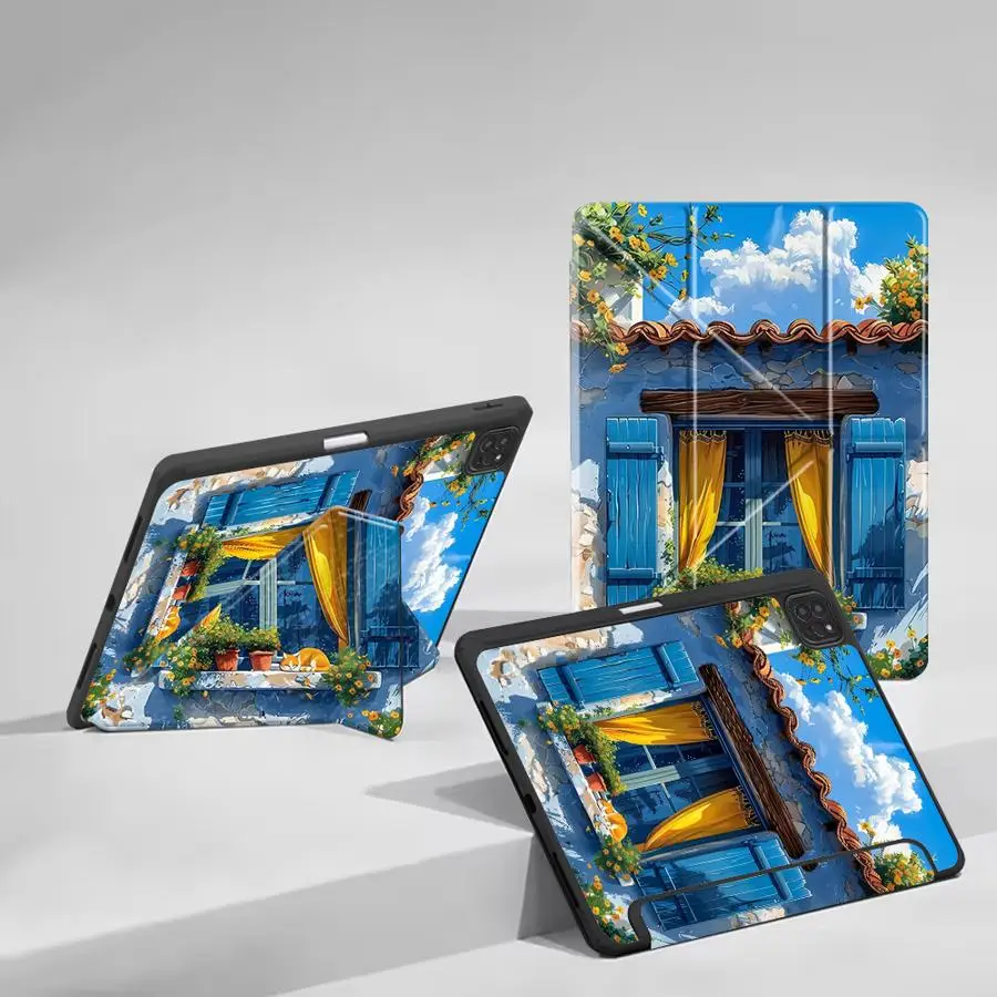 Villa House Scene Landscape Holder Cover Tablet Case For iPad Pro 11th 10th 9th 8th 7th 12.9inch Air 4 5 M3 M2 1 2 M4 11inch