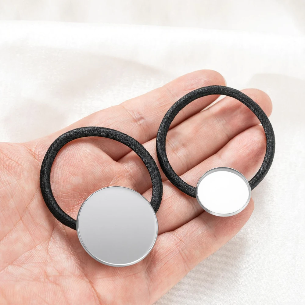 5 Stück Edelstahl-Haarband-Basis, elastisches Band mit Cabochon-Basishalter für DIY-Haaraccessoires, Haarring-Basis. – Detail 4