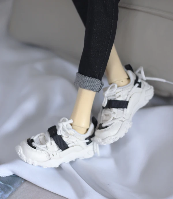 

BJD Doll Shoes Black White Buckle Dad Shoes For 1/3 1/4 BJD SD DD MSD MDD SD16 SD17 POPO68 Uncle SSDF ID75 Doll Accessories