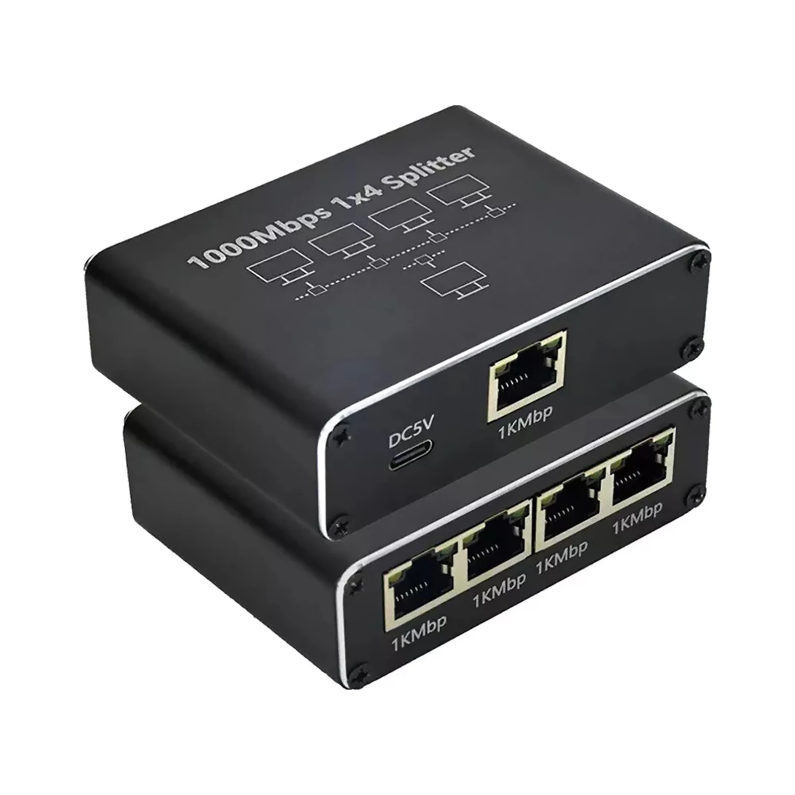 Imagem -02 - Gigabit Ethernet Splitter Lan Network Internet Hub de Computador Switch Roteador Set-top Box a 1000mbps 1pc Rj45