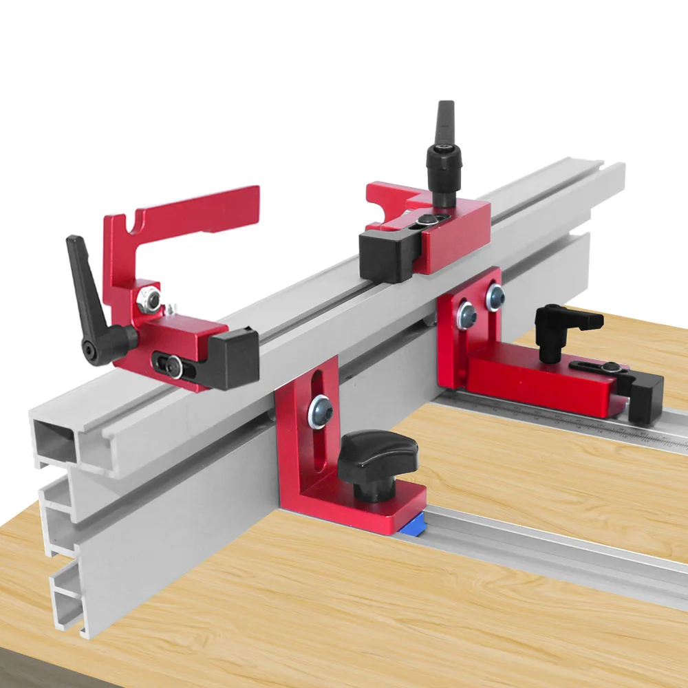 Aluminum T‑Track Flip Stop Block, T‑Slot Miter Fence Limiter, Woodworking Repeat Position Locator for Workbench DIY Cutting