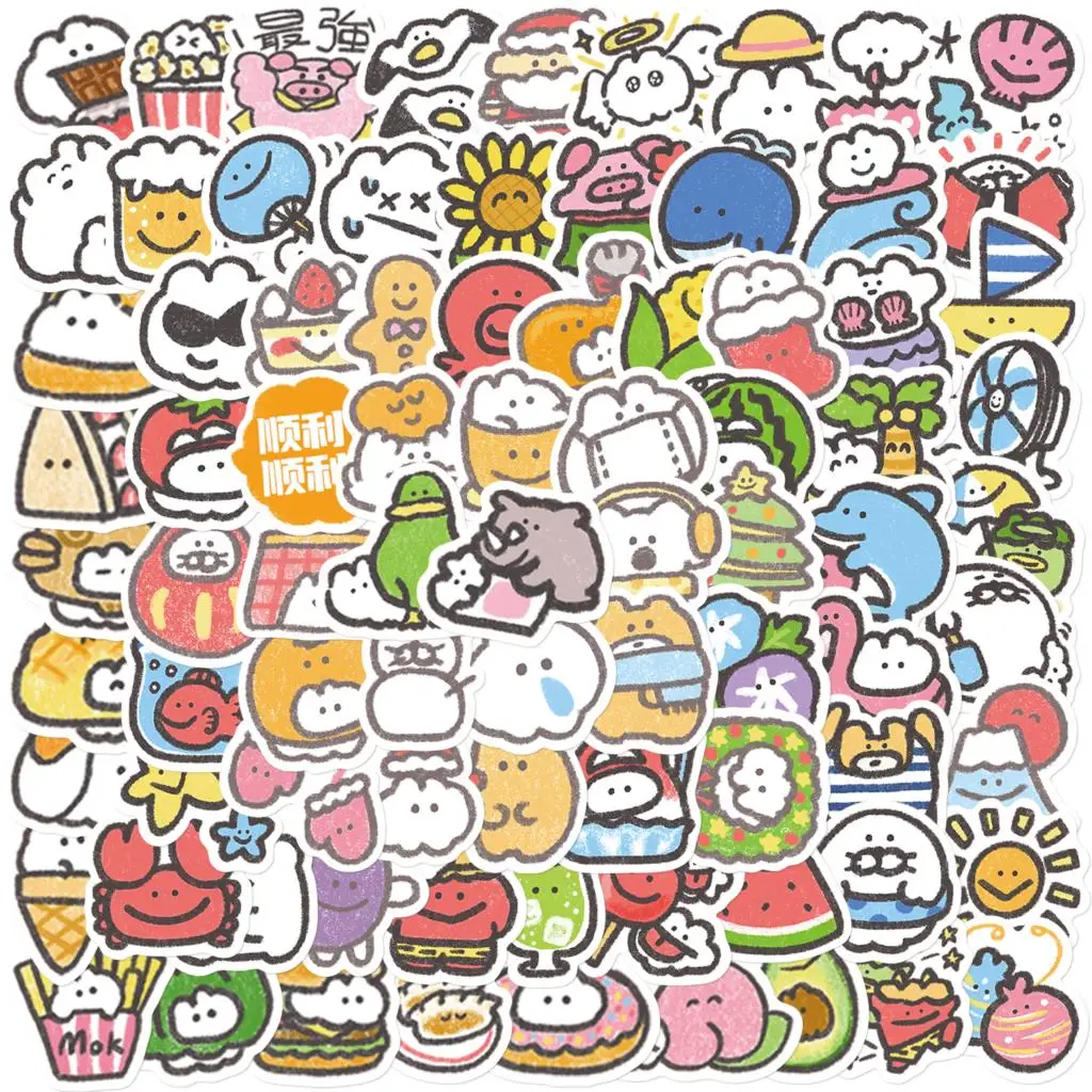 100PCS Cartoon Mokmok Graffiti Stickers Children Classic Toys DIY Laptop Fridge Phone Skateboard Bike Creative Sticker Toy