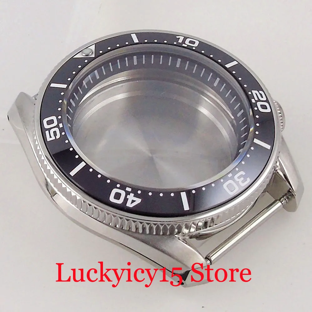 42.5MM 20ATM Men Unidirectional Bezel Sapphire Glass Watch Case At 3.8 Chapter Ring Fit NH35A NH36A NH34A SKX SRP ETA2824 PT5000