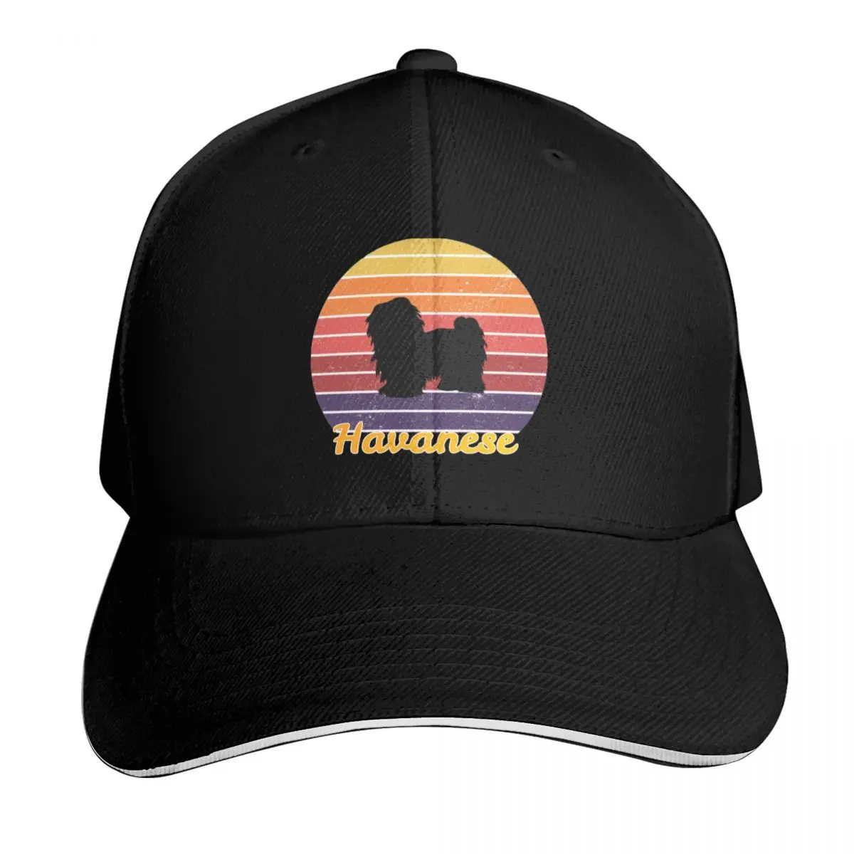 havanese retro vintage Baseball Cap Sun Protection UPF 50+ Breathable Mesh Back Moisture Wicking Quick Dry