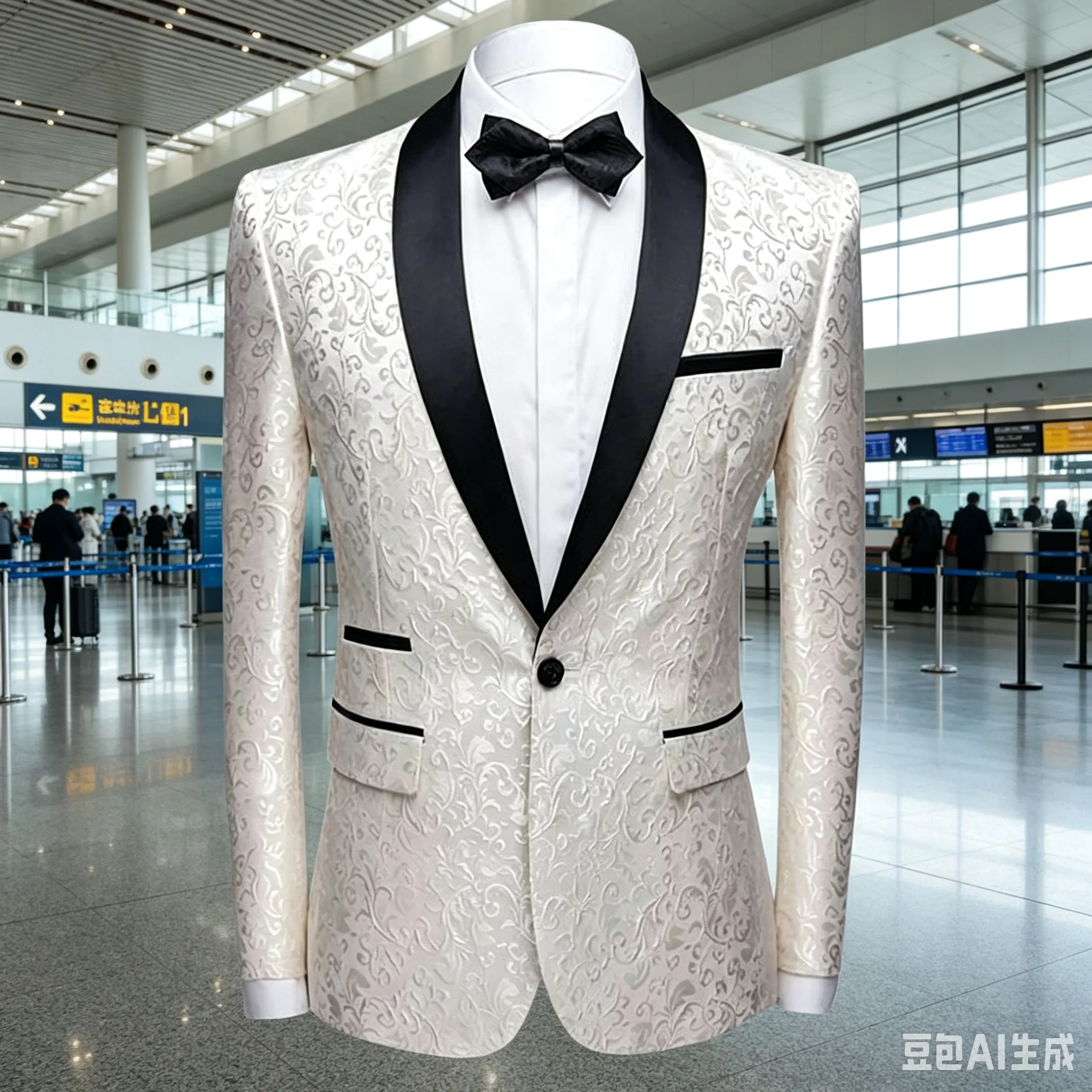 Formal Men Party Wear Jacket - بدلة رجالية بيضاء من الجاكار للزفاف،
