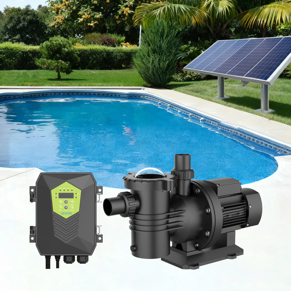 VEICHI DC Brushless Energy Pompe Inverter System Factory Filter Solar Swimming Pool Pump For Purification And Filtration