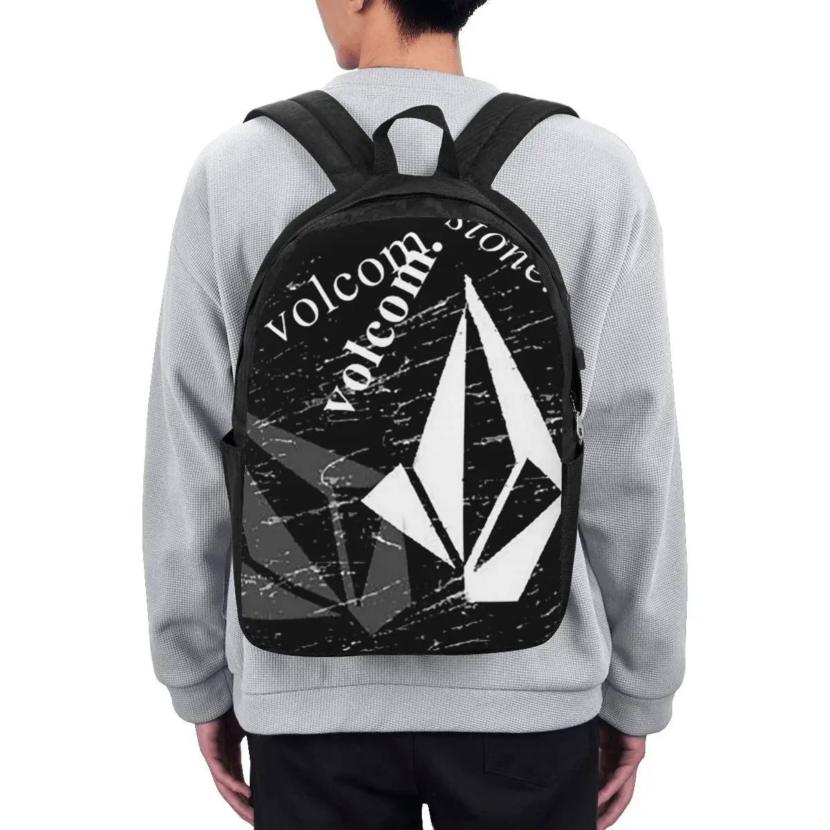 V-Volcom Logo Backpack Travel Notebook Bag Computer College Student School Bag Laptop Shoulder Bags for Men Women