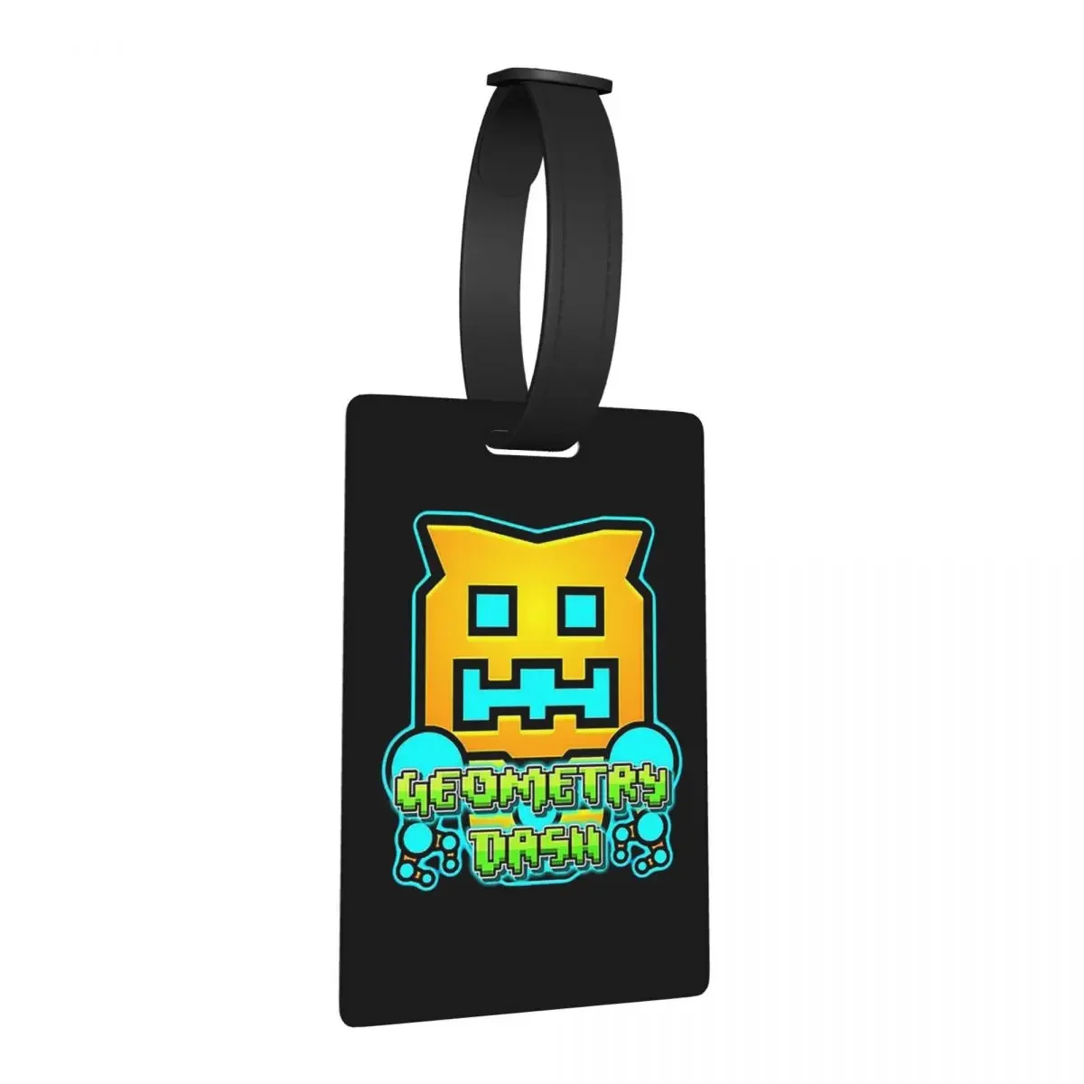 

Video Game Geometry Dash Luggage Tags Suitcase Accessories Travel Portable Baggage Boarding Tag Label Holder ID Name Address