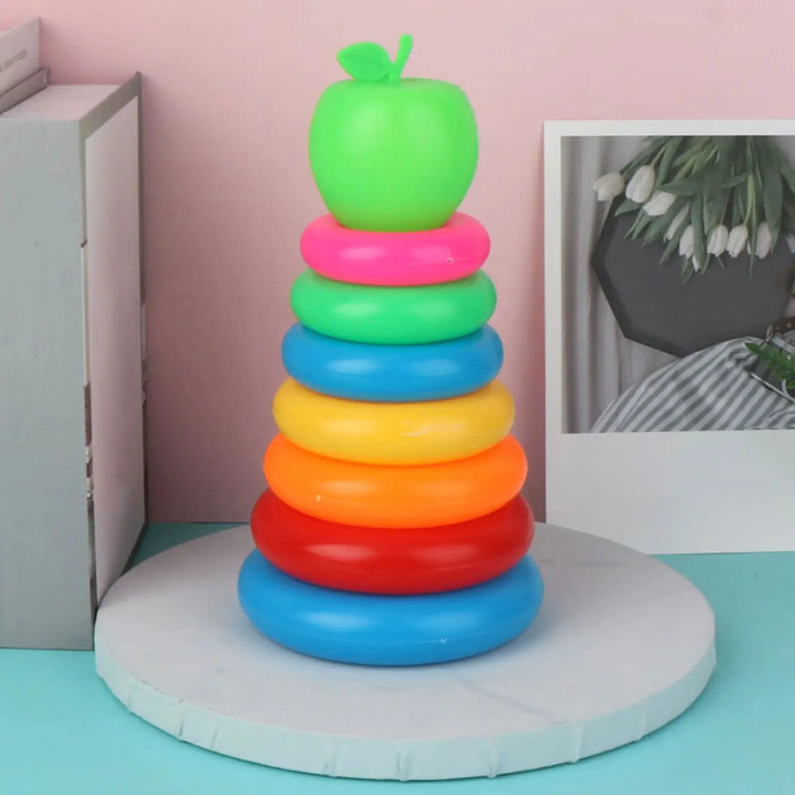 Candy Color Ring Toss Set Bright Educational Playing Prop for Kids Outdoor Games Skill Development Ring Toss Toy
