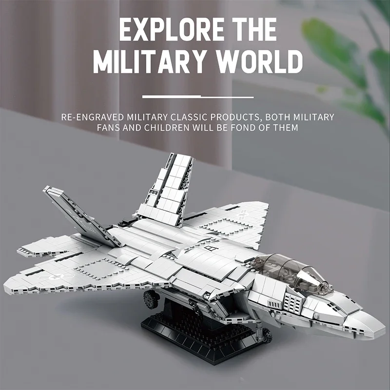 

1837pcs F22 Raptor Complex Assembly Technical MOC Building Blocks STEM Educational Toy Desk Display Back to School Gift