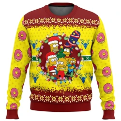 Homer Bush Meme The Simpsons Ugly Christmas Sweater Gift Santa Claus Pullover Men 3D Sweatshirt And Top Autumn And Winter Clothi