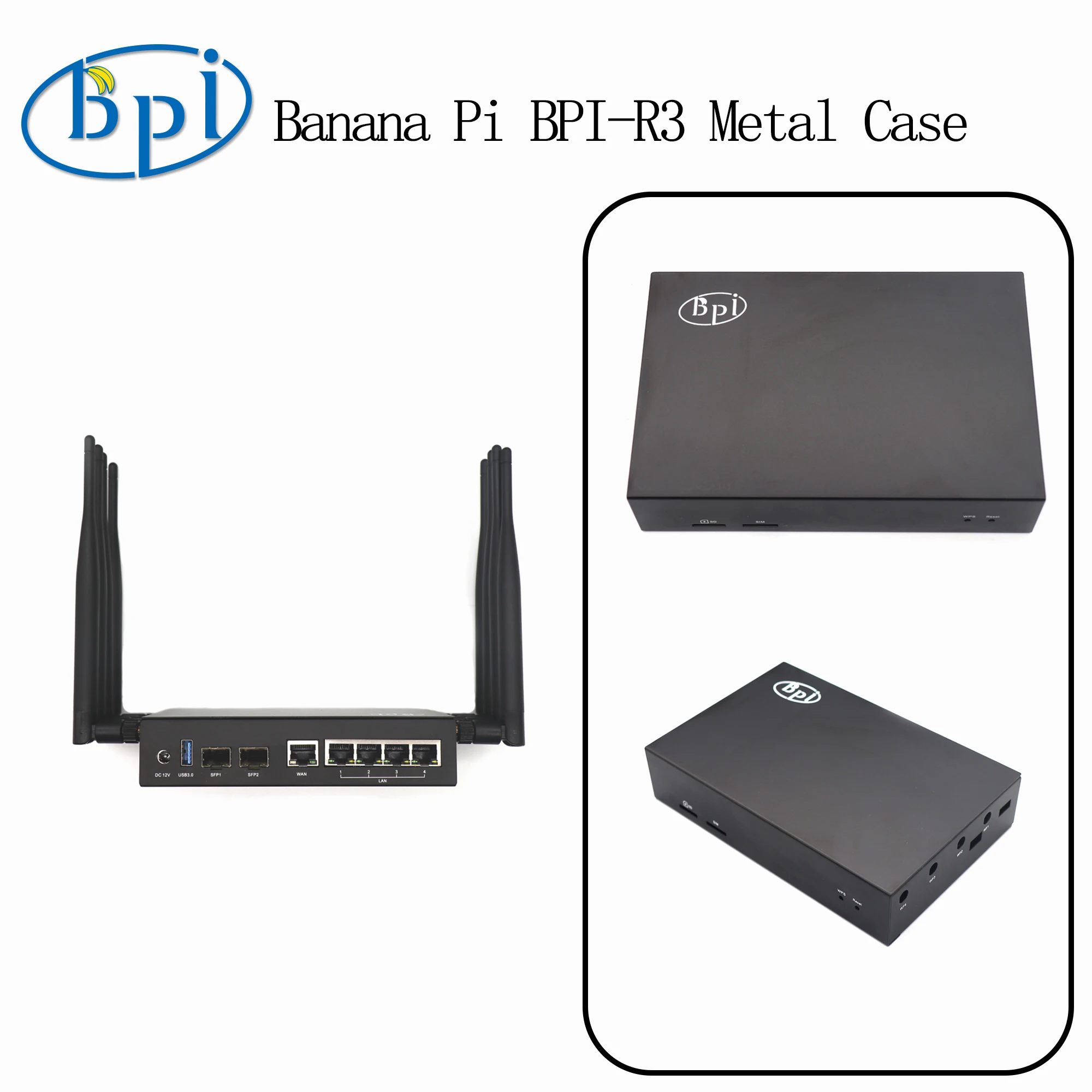 

Banana Pi BPI-R3 Metal Case Enclosure Heatsink for BPI-R3 Router Development Board Accessories