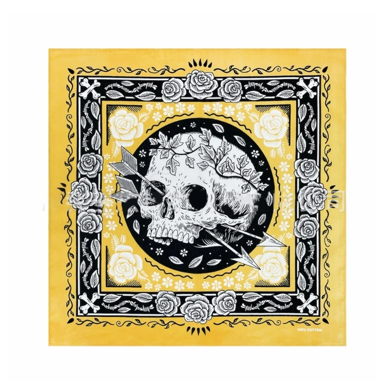 Halloween Skull Neckerchief for Women Men Gothics Neckscarf Square Kerchief