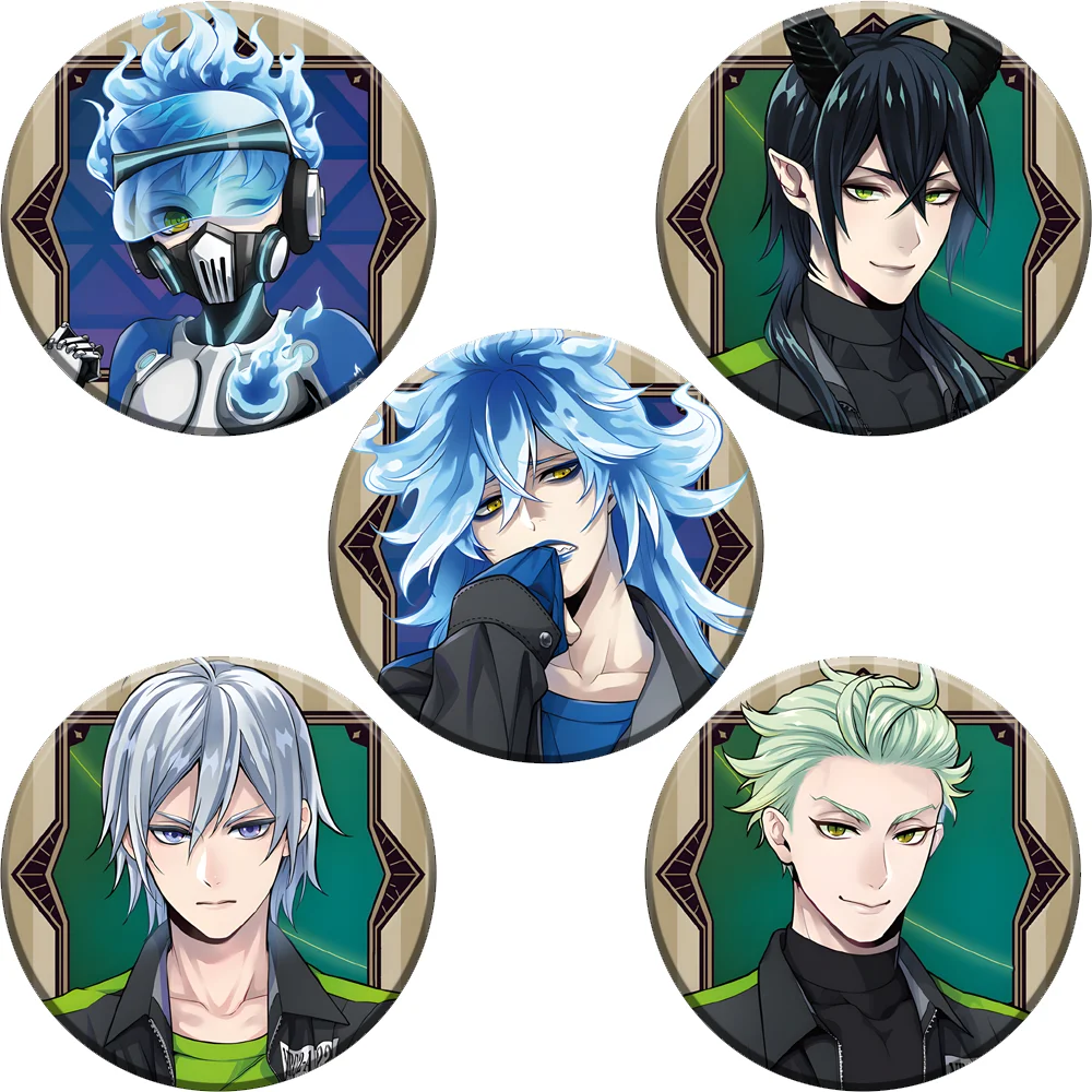 Game Anime Twisted Wonderland Round Badge Cartoon Boys Brooch Backpack Clothes Decoration Pins Collection Cosplay Gifts keychain