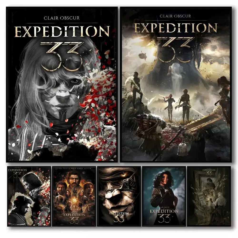 Game E-Expedition 33 Poster Stickers Self-Adhesive Painting Mural Decor Wall Decals for Bedroom Living Room Home HD Gift