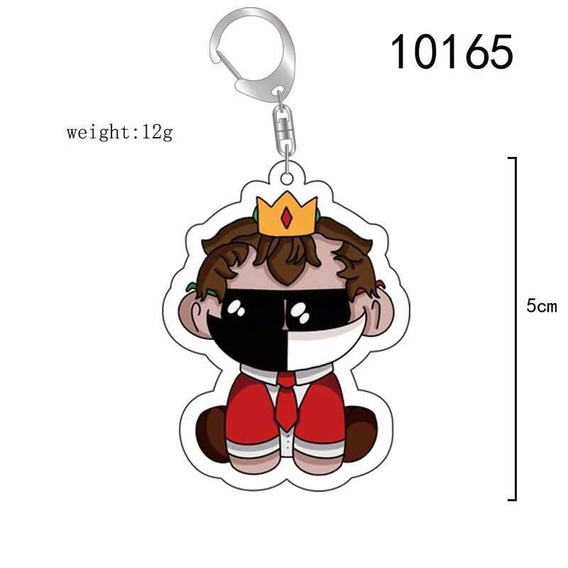 Keychain Anime Ranboo Sit black and white Sheep Cosplay Accessories Cartoon Pendant  Gift