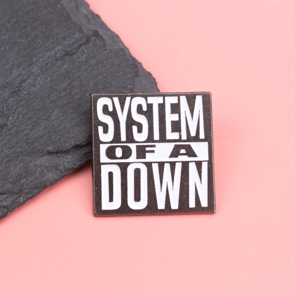 �SYSTEM OF A DOWN“-Abzeichen und Brille Emaille-Brosche Brosche Tasche Kleidung Revers Klassischer Cartoon-Schmuck-Brosche – Detail 3