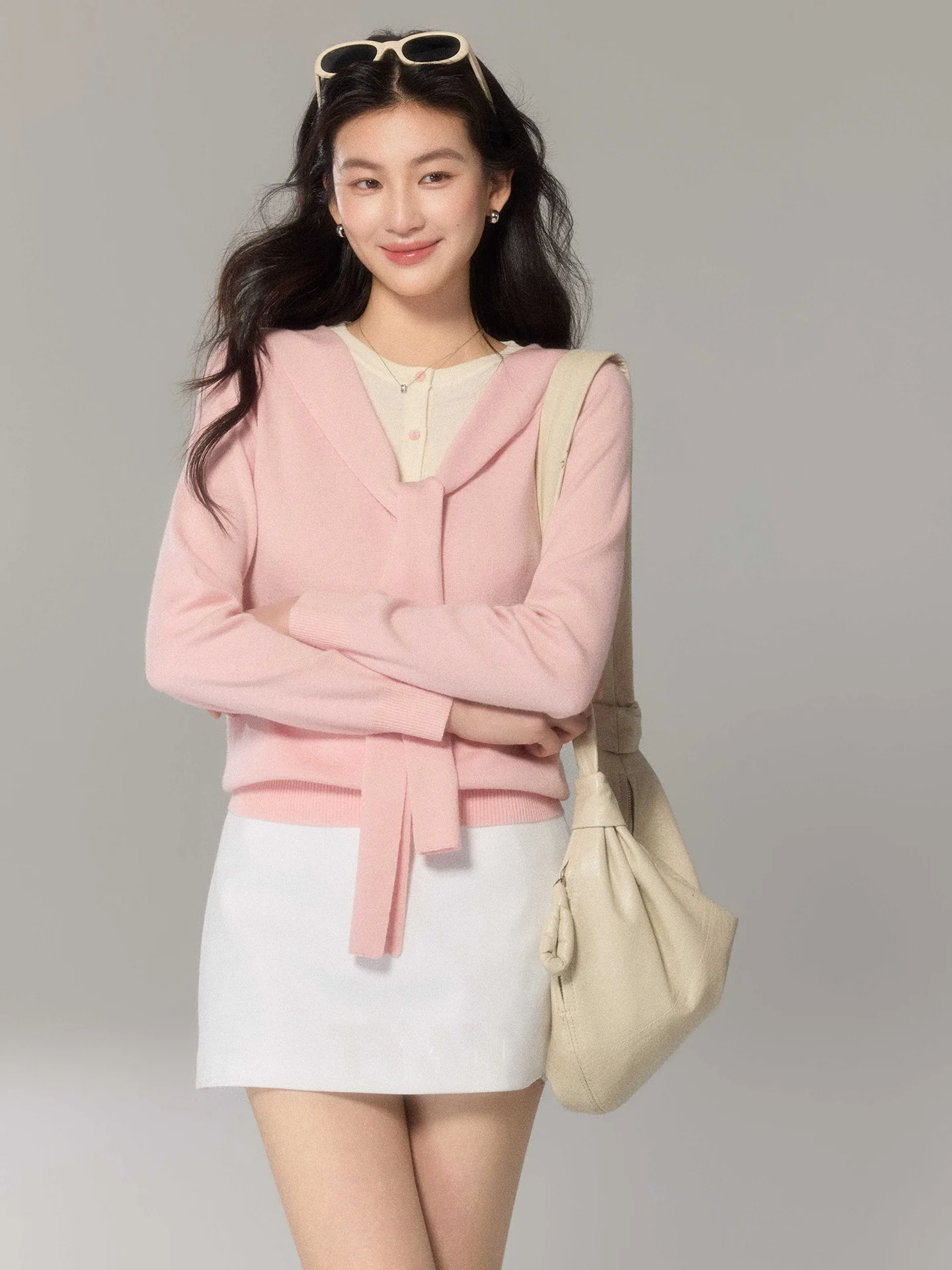 

Женский свитер-накидка Two eep Design Chéng Xīn из смесовой шерсти, 48-ниточный, свободного кроя, с цветными вставками, для повседневной носки и поездок на работу, модный.