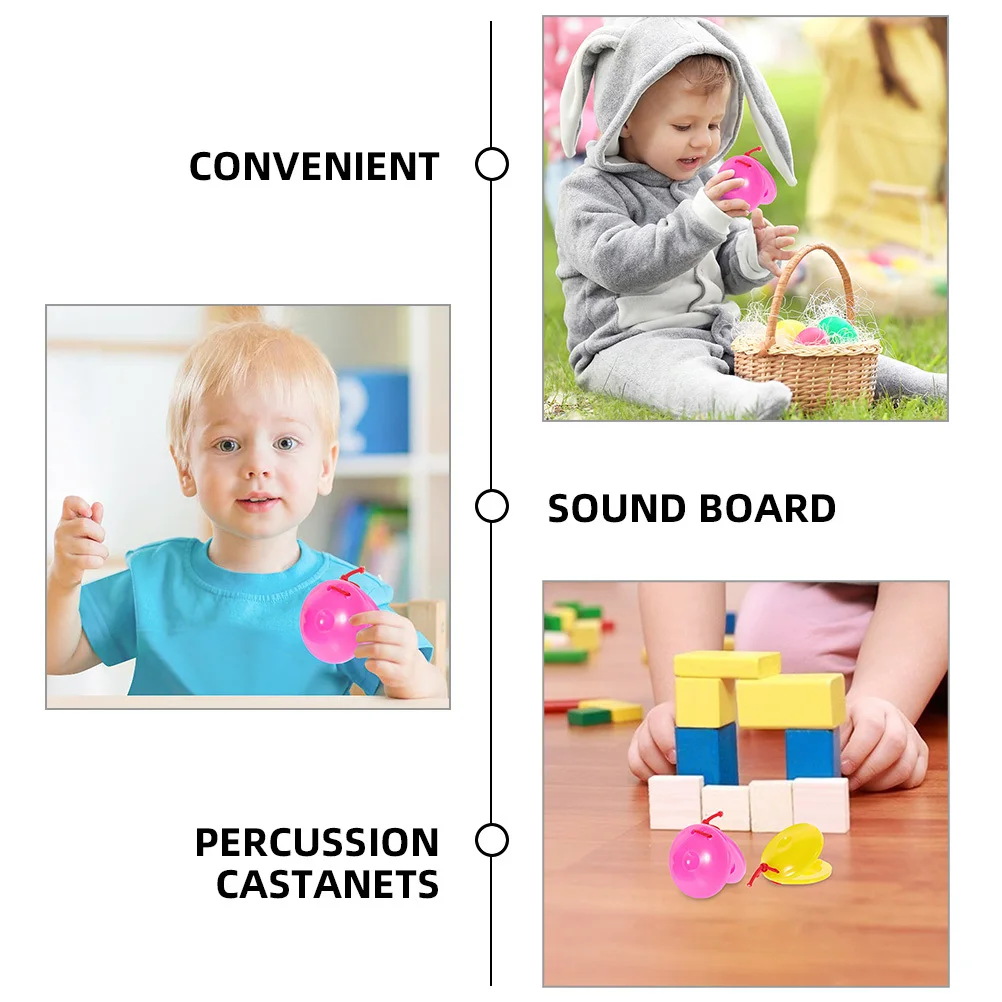 

20pcs Plastic Clapper Teaching Aids Castanets For Kids Small Percussion Instrument Finger Rhythm Musical Instruments Classroom