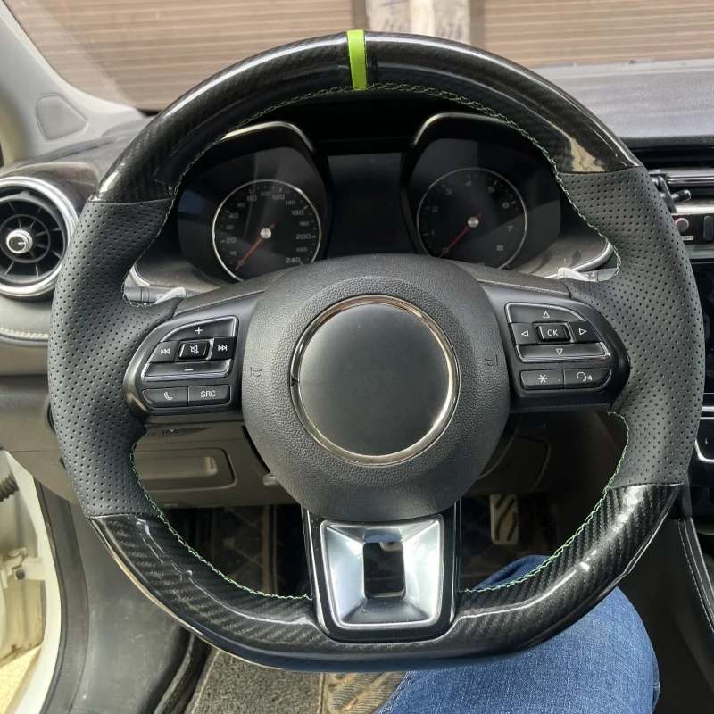 

Car Steering Wheel Cover Carbon Fiber Leather For MG ZS HS GS MG 5 6 RX5 RX8 ZST ZS EV Steering-Wheel Cover Car Accessories