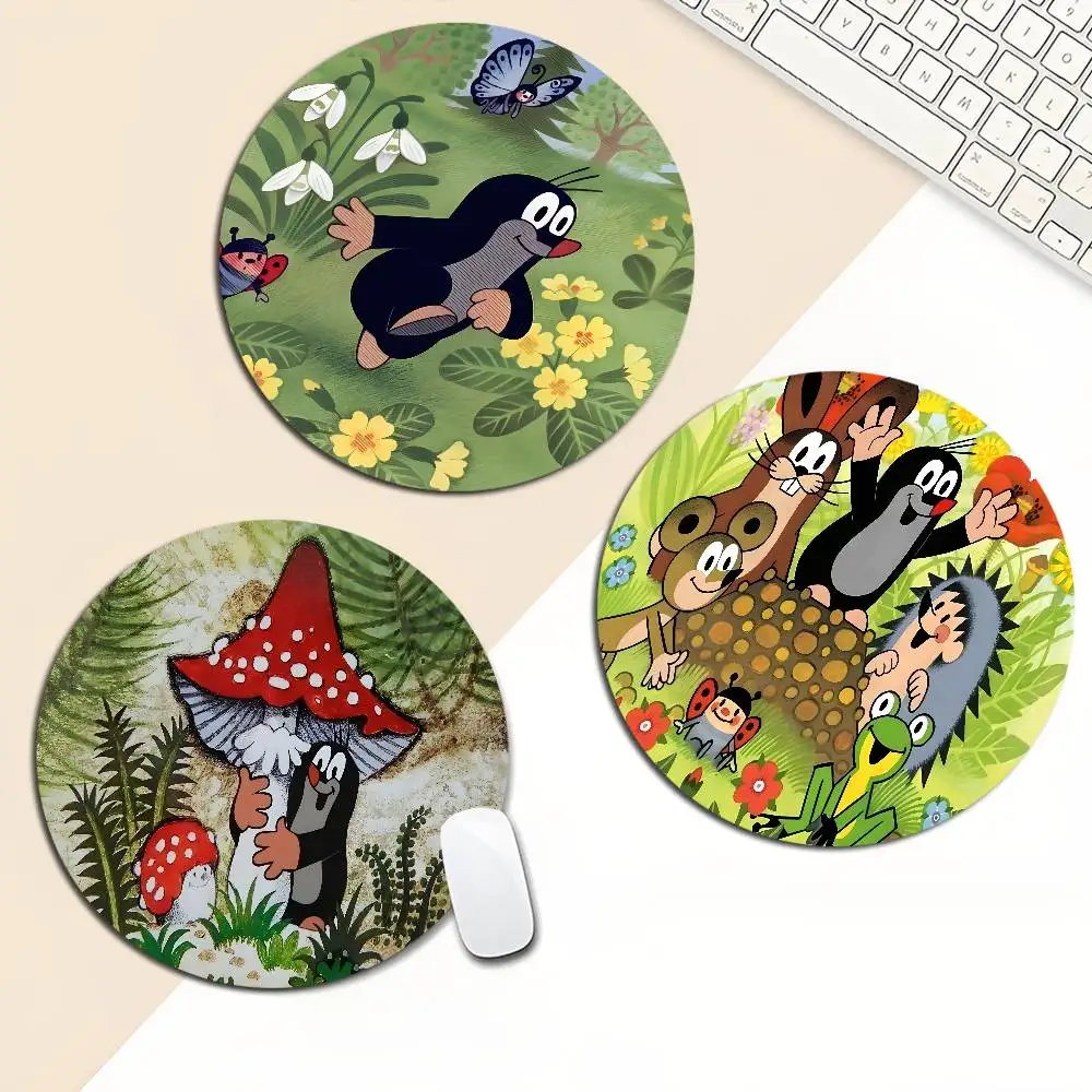 

Cute The Little Mole art INS Tide Round Office Student Gaming Thickened Pad Non-slip Cushion Mouse Pad for PC Computer Table