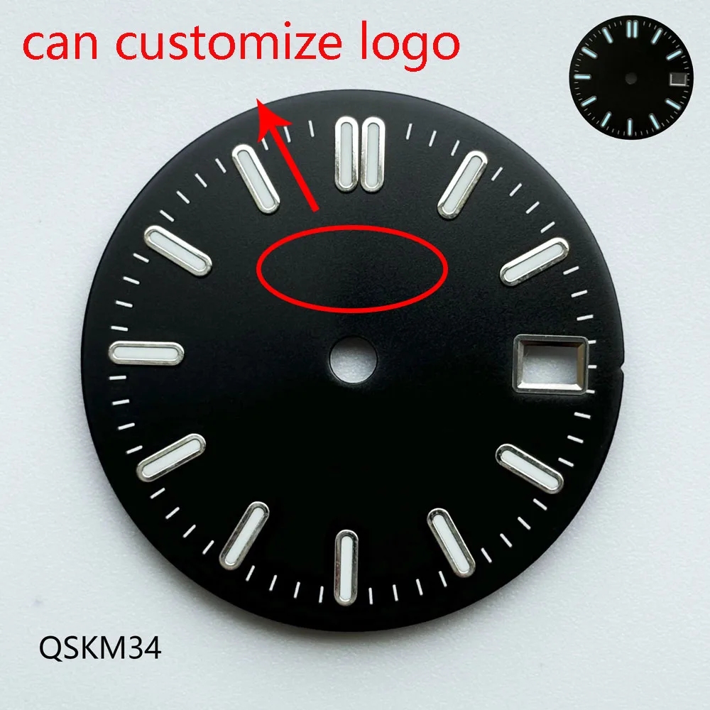 28,5 mm NH35-Zifferblatt, blau, grün, schwarz, Farbverlauf, Sunburst-Zifferblatt NH35, geeignet für japanisches NH35-Automatikwerk, kann das Logo anpassen