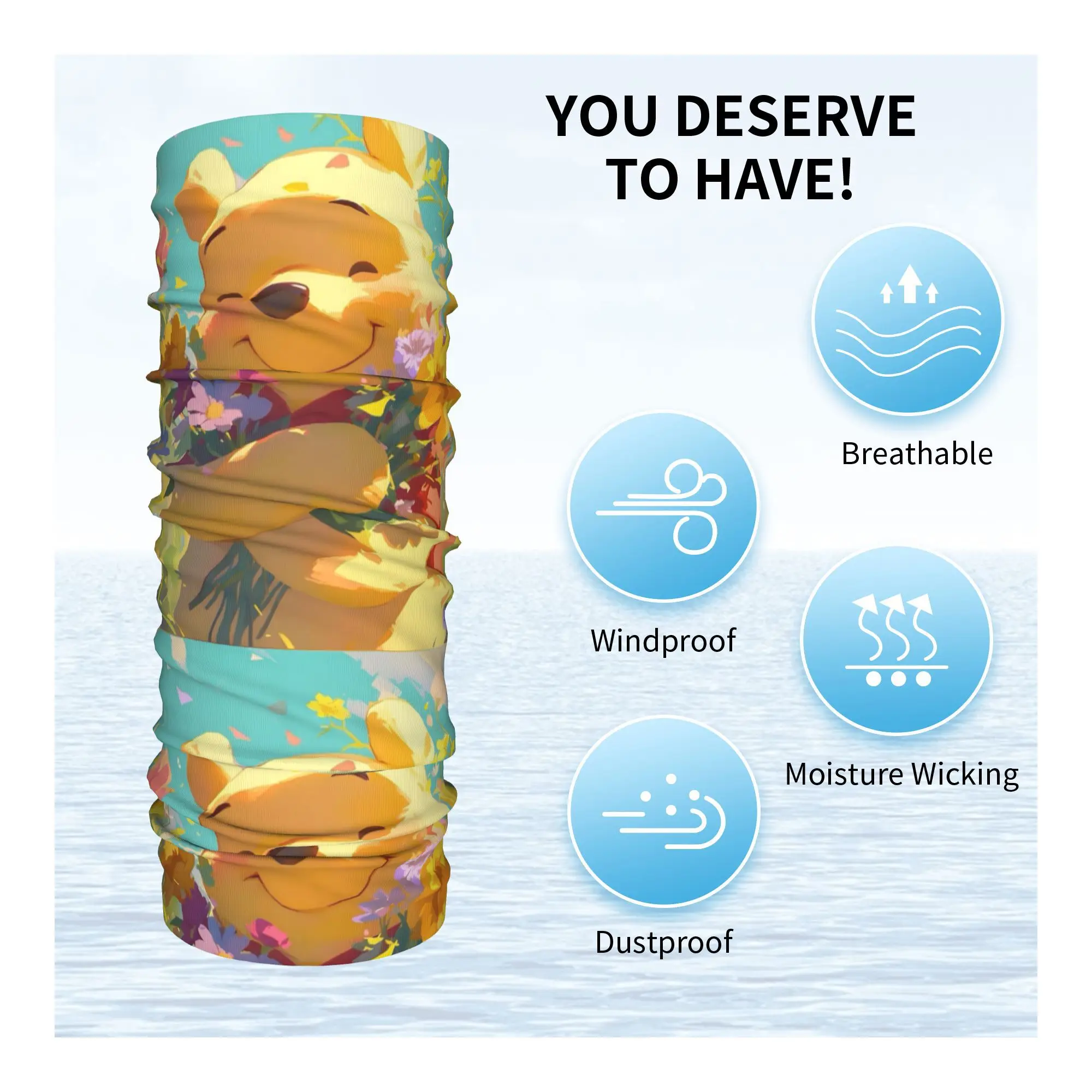 Personalizado adorável winnie pooh bandana pescoço mais quente das mulheres dos homens inverno caminhadas cachecol de esqui gaiter kawaii dos desenhos animados capa facial