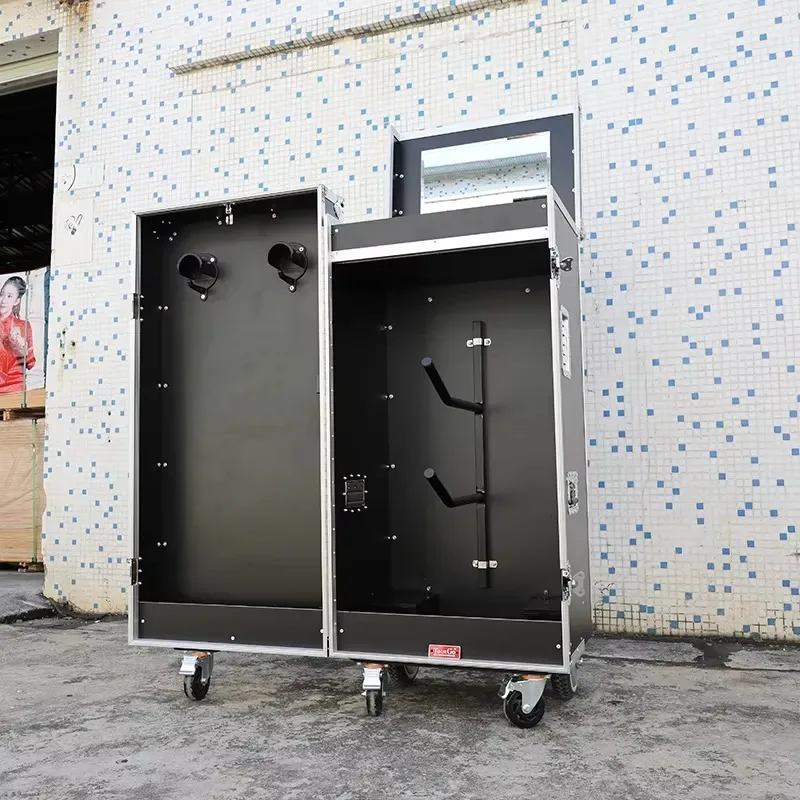 Small Equestrian Double Saddle Tack Locker Flight Case with Mirror