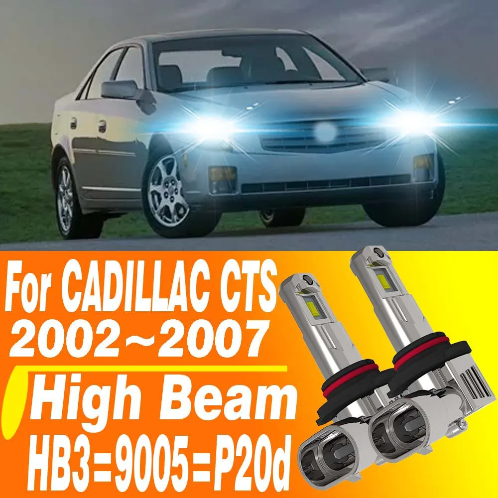 2 pçs hb3 9005 led farol canbus p20d carro lâmpada de feixe alto branco luz nevoeiro turbo diodo lâmpada 12v 55w para cadillac cts 2002 ~ 2007