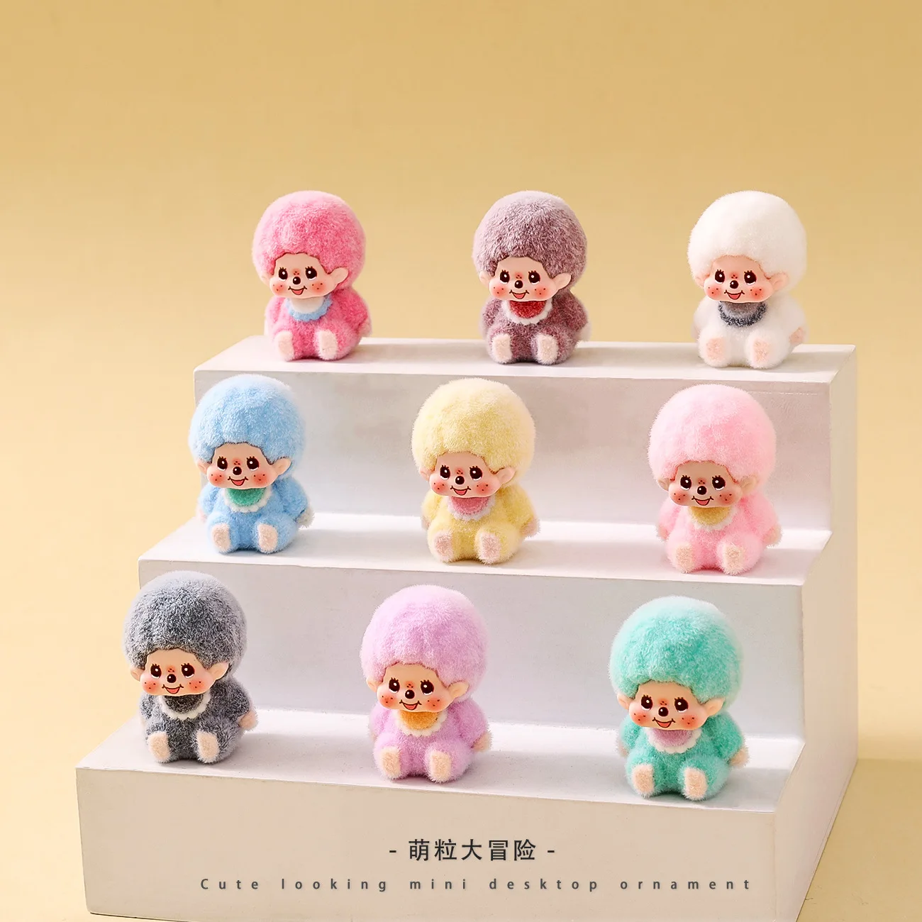 9pcs/Set Monchhichi Rabbit Figure Toy Mini flocking Figurine Desktop Decoration Model Ornaments Toys Girls Christmas Gifts