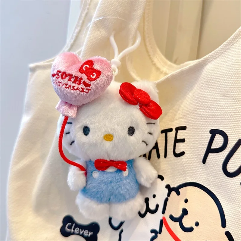 10Cm Kawaii 50Th Anniversary Series Kitty Plush Keychain Keyring Anime Doll Bag Fans Gift